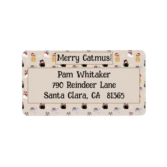 Kärlek mina katter adressetikett (Framsidan)