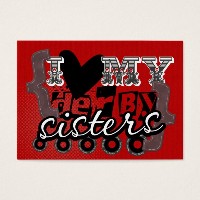 Kärlek Mina mini-anteckningskort för Derby Sisters Visitkort (Framsidan)