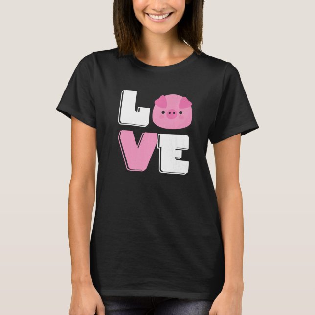 Kärlek Mini Gris Cute Miniature Grisar Owner T Shirt (Framsida)