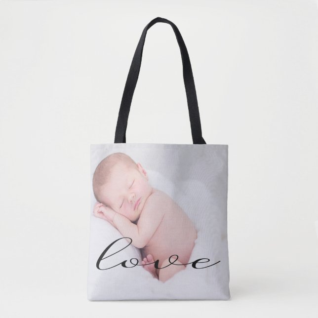 Kärlek-minialistskript fotototobag tygkasse (Framsida)