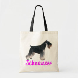 Kärlek miniatyr Schnauzer Hund Puppy Tote Bag Tygkasse