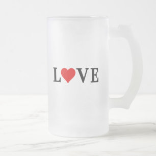KÄRLEK minimalistiska Elegant Frostat Ölglas