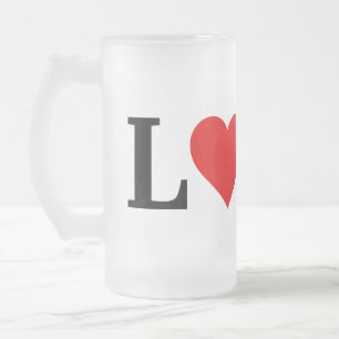 KÄRLEK minimalistiska Elegant Frostat Ölglas
