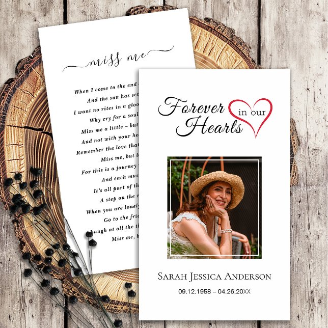 Kärlek Minnesbönkort med Foto Visitkort (Skapare uppladdad)