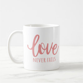 Kärlek Misslyckas aldrig - 1 korintianer 13:8 Rosa Kaffemugg