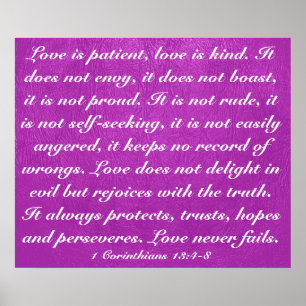 Kärlek misslyckas aldrig bibelversa 1 Corinthians  Poster