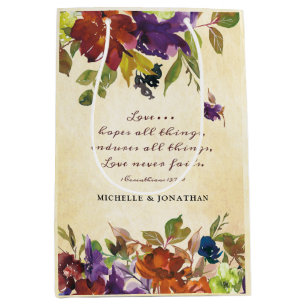 Kärlek misslyckas aldrig Bible Verse Fall Blommigt