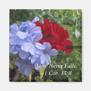 Kärlek Misslyckas aldrig blommor Magnet