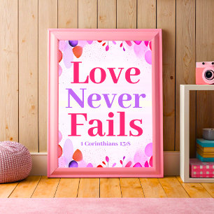 Kärlek misslyckas aldrig Boho Christian Tonåring G Poster