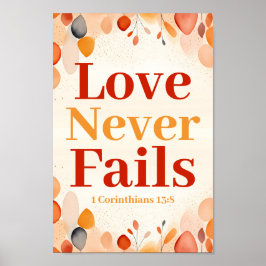 Kärlek misslyckas aldrig Boho Christian Wall Art P Poster