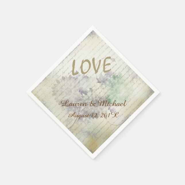 Kärlek Misslyckas aldrig Bröllop Pappersservett (Hörn)