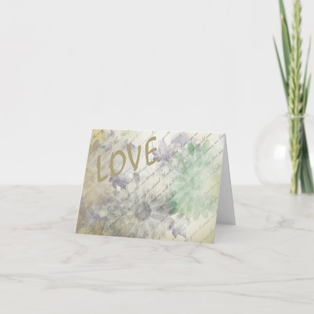 Kärlek Misslyckas Aldrig Bröllop Tack Kort (Framsida)