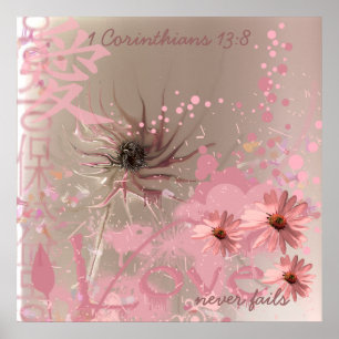 Kärlek misslyckas aldrig ConeFlower Collage Poster