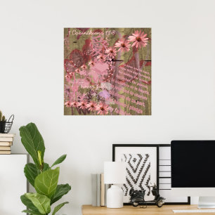 Kärlek Misslyckas aldrig ConeFlower Collage Poster