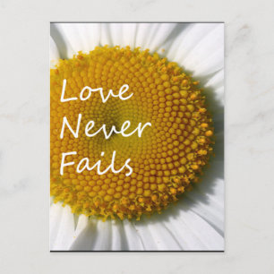 Kärlek Misslyckas aldrig Daisy 1 Corinthians 13 Vykort