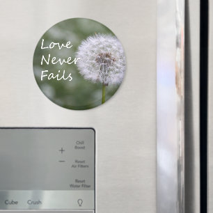 Kärlek Misslyckas aldrig Dandelion1 Corinthians 13 Magnet