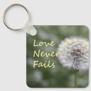 Kärlek Misslyckas aldrig Dandelion1 Corinthians 13 Nyckelring
