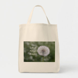 Kärlek Misslyckas aldrig Dandelion1 Corinthians 13 Tygkasse