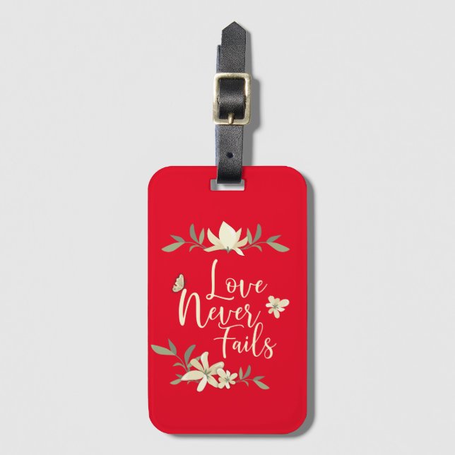 Kärlek misslyckas aldrig internationellregel för bagagebricka (Framsida vertikal)