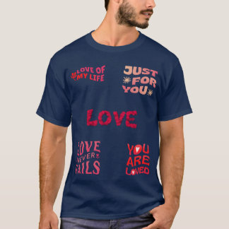 Kärlek misslyckas aldrig Kärlek typografi pojke T Shirt