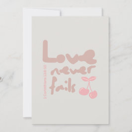 Kärlek misslyckas aldrig kristet vykort årsdag