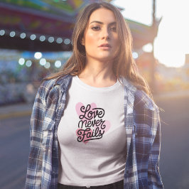 Kärlek Misslyckas aldrig kristna valentinhjärtan T Shirt