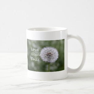 Kärlek misslyckas aldrig Maskros1 Korinthierbrevet Kaffemugg