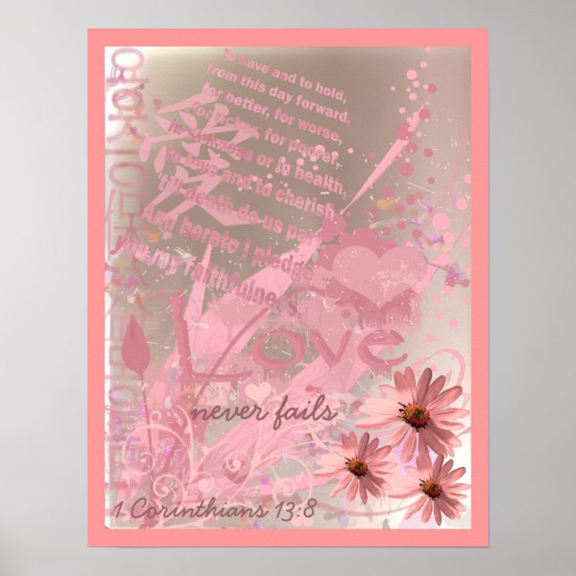 Kärlek Misslyckas aldrig med Bröllop Poster (Framsidan)