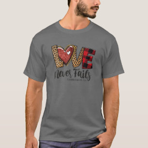 Kärlek Misslyckas aldrig Rainbow Leopard Christian T Shirt