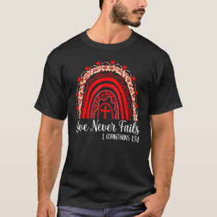 Kärlek Misslyckas aldrig Rainbow Leopard Valentine T Shirt