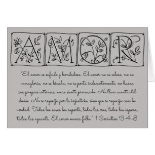Kärlek misslyckas aldrig ~ Scripture~Spanish OBS Kort