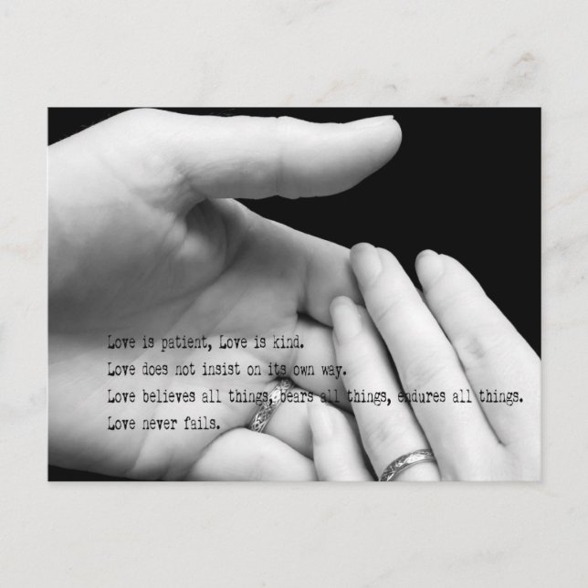 Kärlek Misslyckas aldrig vykort (Framsida)