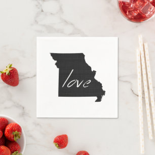 Kärlek Missouri Shaped Chalkboard Show Missourian Pappersservett