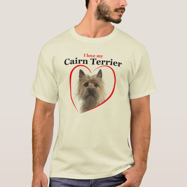 Kärlek Mitt Cairn Terrier T-Shirt (Framsida)