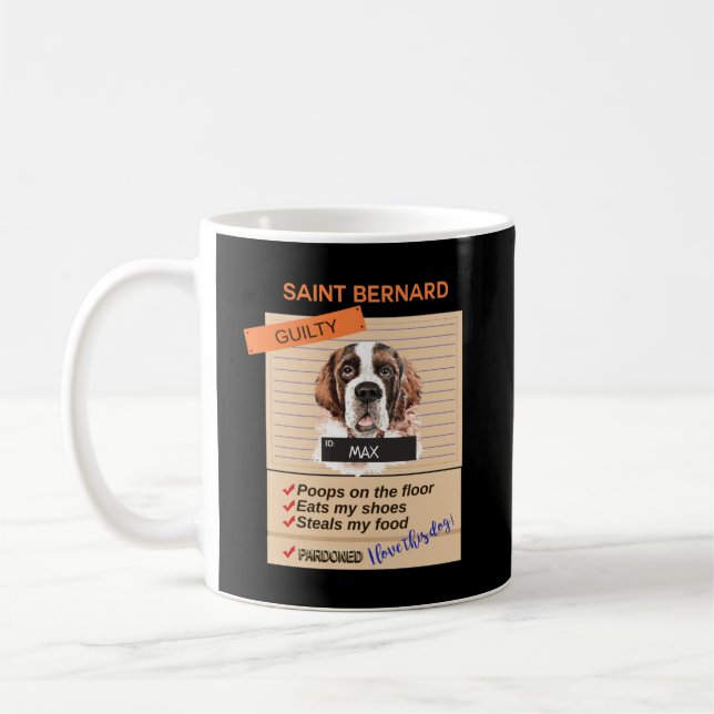 Kärlek mitt Cute Saint Bernard trots dåliga livsmi Kaffemugg (Vänster)