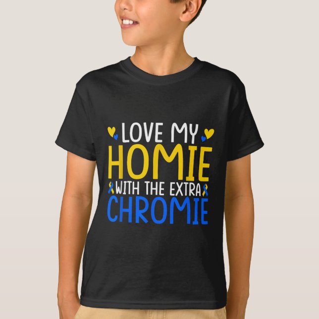 Kärlek mitt homie med Extra-krom T Shirt (Framsida)