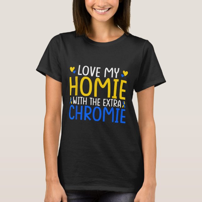 Kärlek mitt homie med Extra-krom T Shirt (Framsida)