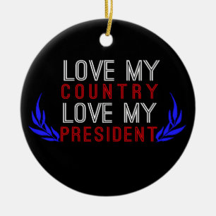 Kärlek Mitt Land, Kärlek Min president USA-Pride Julgransprydnad Keramik