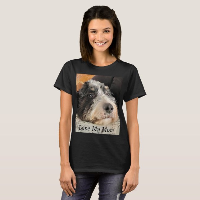 Kärlek Mitt Mamma Bernedoodle T Shirt (Hel framsida)