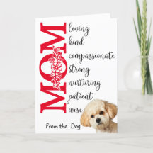 Kärlek mitt Mamma... Mors dag-kort från hund