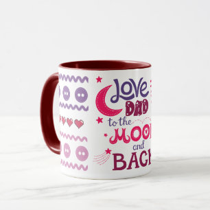 Kärlek Mitt pappa till Måne och bakre kaffe Mugg