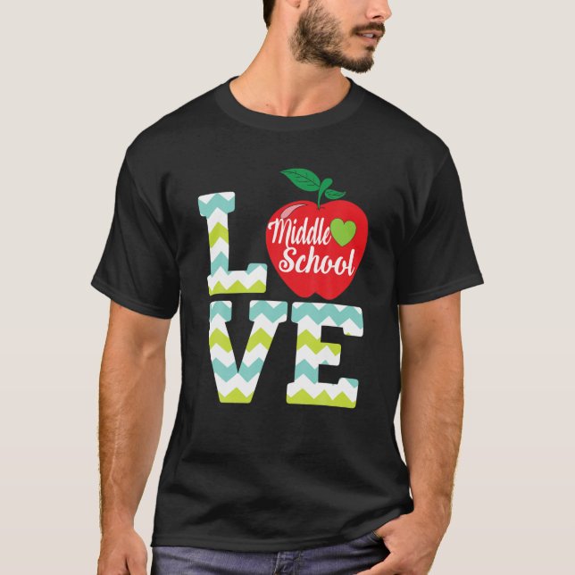 Kärlek Mitten skollärare i Klass, Student Kid Till T Shirt (Framsida)