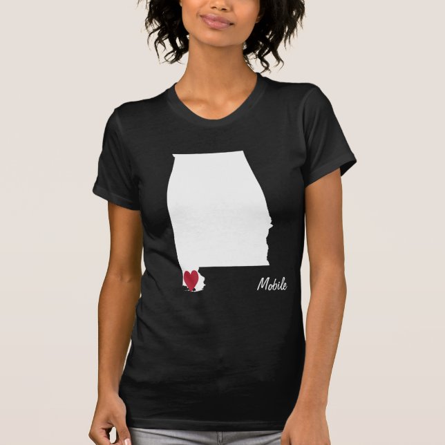 Kärlek Mobile Alabama Shirt Tee Shirt (Framsida)