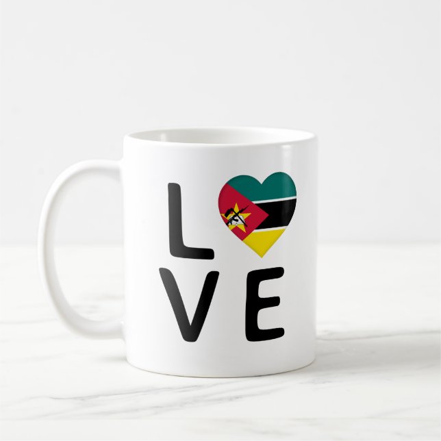 Kärlek - Moçambique Flagga Kaffemugg (Vänster)