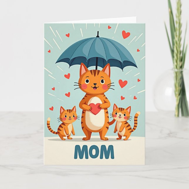 Kärlek moderkatt dagkort kort (Framsida)