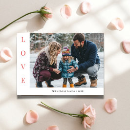 Kärlek Modern Baby Foto Roligt Familj Alla Hjärtan Julkort