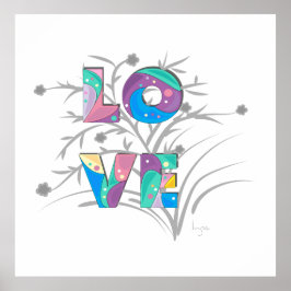 KÄRLEK Modern Coola Typografi Grafik Poster Skriv 