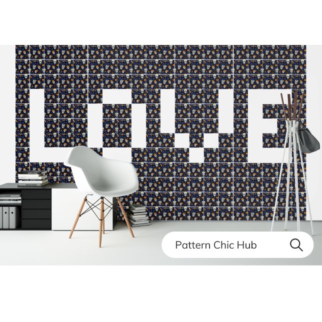 Kärlek Modern Elegant Mönster Sugar Skull dekorati Kakelplatta (Skapare uppladdad)