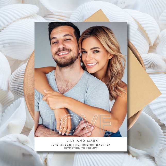 Kärlek Modern Photo Bröllop spara datum Spara Datumet (Love Modern Photo Wedding Save the Date)