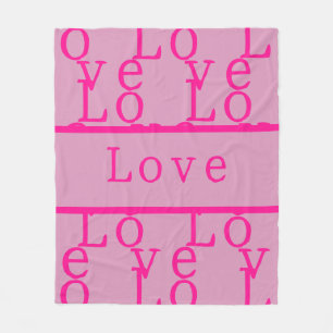 Kärlek Modern Rosa Shock rosa Typografi Fleecefilt